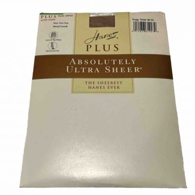 Hanes Plus Absolutely Ultra Sheer Panty Hose Sz 1 Plus Barely There NIP 00P30