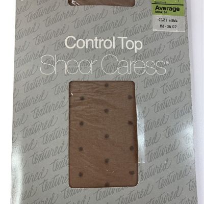 Control Top Sheer Caress Sandalfoot Pantyhose POKA DOTS Average