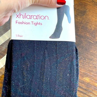 xhilaration rainbow glitter tights - new - M/L