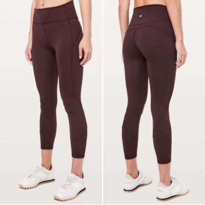 Lululemon In Movement 7/8 Tight Everlux 25” Black Cherry Size 4 Style W5ANXS