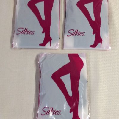 Silkies Ultra Shapely Perfection Pantyhose - Size XL Queen  - JET BLACK - 3 PKGS