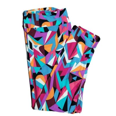 Lularoe Leggings Pink Blue Geometric Bright Colors Womens Plus Tall Curvy TC2