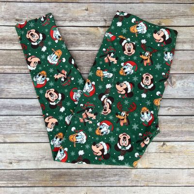 Mickey Minnie Mouse Ears Christmas Women's Leggings TC2 Extra Plus Size 20-26