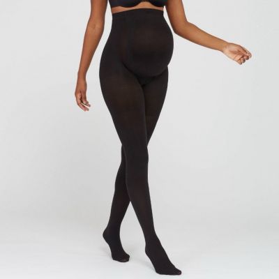 Assets Spanx Maternity Tights Black Opaque Stripe Taming Size 4 Marvelous Mana