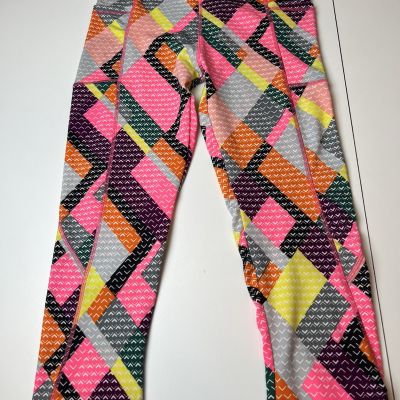 Unbranded Geometric Print Athletic Capri Neon Pink size S/M