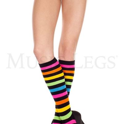 Acrylic Rainbow Stripes Knee Hi Women's Sexy Halloween Cosplay One Size