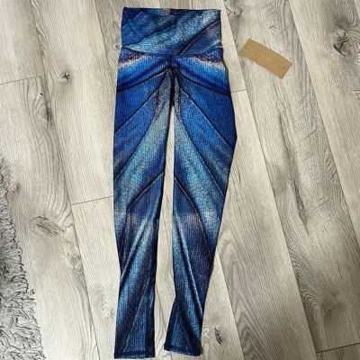 Niyama Sol barefoot leggings, morpho, size XS, beautiful blue color, sexy yoga