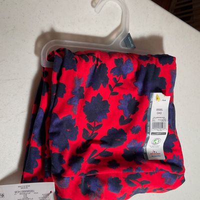 Women's Red/Blue Flowers WTC Americana High Rise Legging Capris size XXXL (22)