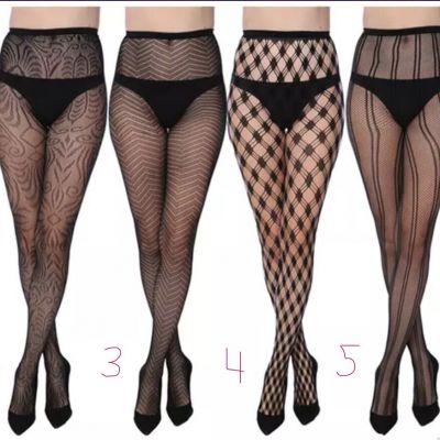 Frenchic Fishnet Crochet Lace Tights Pantyhose (size 3X/4X) Style 1004