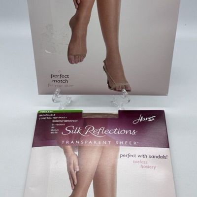 Hanes Silk Perfections Transparent Sheer TOELESS Control Top Panty  X2 ABMedium