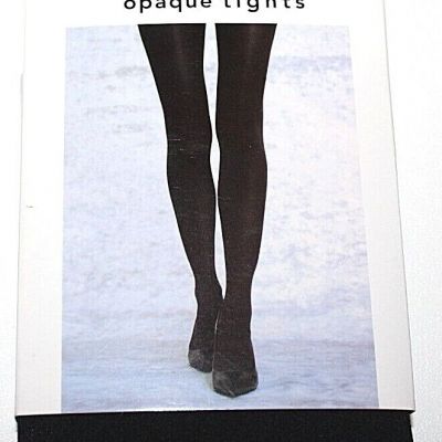 Attention Black Control Top Opaque Tights  1 Pair - Size M/L