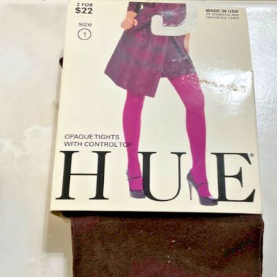 HUE Womens Absolute Opaque Luxe Tights Size 1 Espresso 1 Pair New