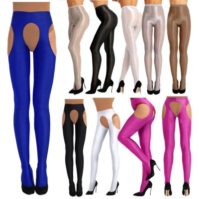 US Women's Ice Silk Stockings Ultra Shimmery High Waist Pantyhose Dance Tights