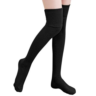 Winter Women Girls Cable Knit Extra Long Boot Socks Over Knee Thigh High Warm US