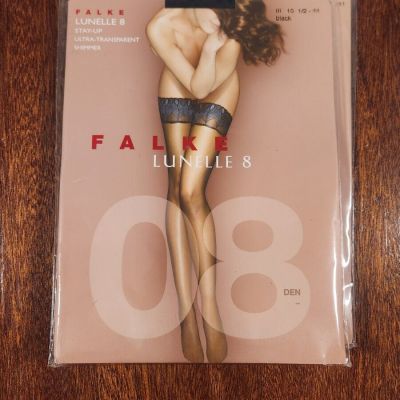 Falke Lunelle 8 Denier Ultra-Transparent Shimmer Stay Up Stockings -  Peacock