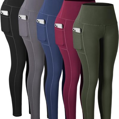 Leggings with Pockets for Women, High Waisted Tummy Control Workout Yoga Pants