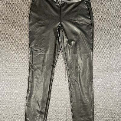 LOFT Black Imitation,Faux Leather Leggings Pants Size Medium (A9)