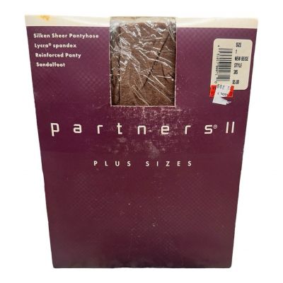 Vintage mervyns partners II silken sheer pantyhose size 1 new beige style 385