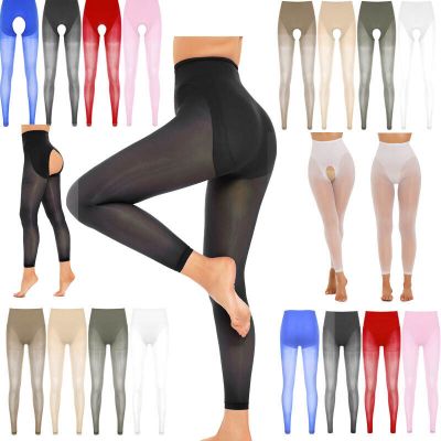 Women's Mesh See Through Sheer Long Pants High Waist Sweatpants Tights