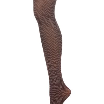 Women's Opaque Heather Chevron-Pattern Tights