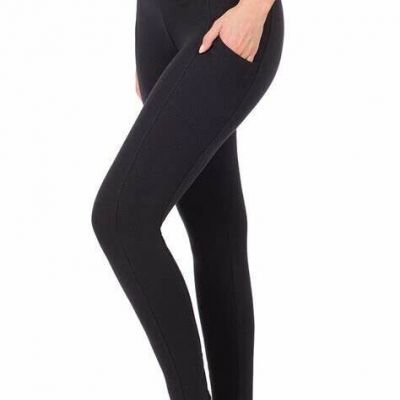 Zenana Black Cell Phone Pocket Leggings Size 1X  # 1877