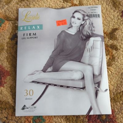 New Levante 30 Denier Relax Firm Leg Support 5 XXTall Fango Brown Made Italy