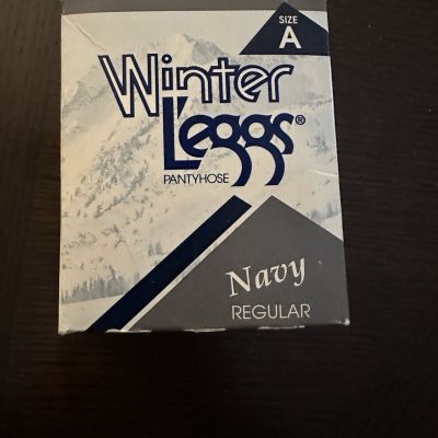 NEW Leggs Winter Leggs Pantyhose Size A Navy Nylons VINTAGE New Old Stock