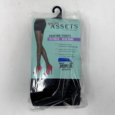 Spanx NWT Shaping Tights Size 4 Wish Bone Texture Black Shape wear Slimming