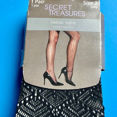 SECRET TREASURES FASHION TIGHTS SIZE 2 ONE PAIR BLACK