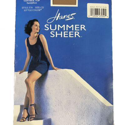 Hanes Summer Sheer Control Top Sandfoot Style E50 Size CD Little Color