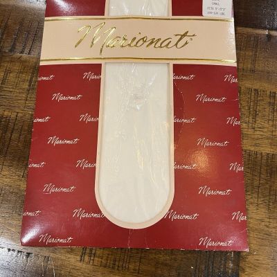 Marionat Pantyhose Size Small Textured White 7529 New 1985 NOS Vintage