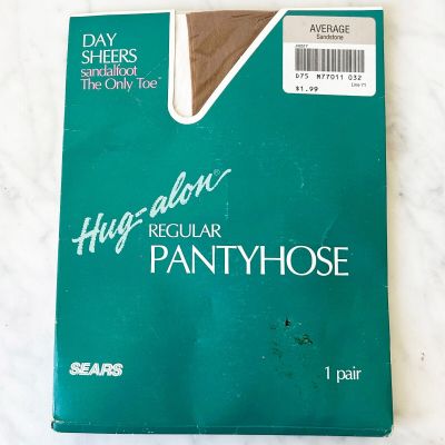 Sears Day Sheers Hug-alon Pantyhose Sandalfoot - Color Sandstone Size Average