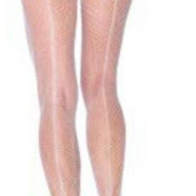 Leg Avenue White Fishnet Fishnets Backseam Pantyhose fits 90 - 165lbs brand new