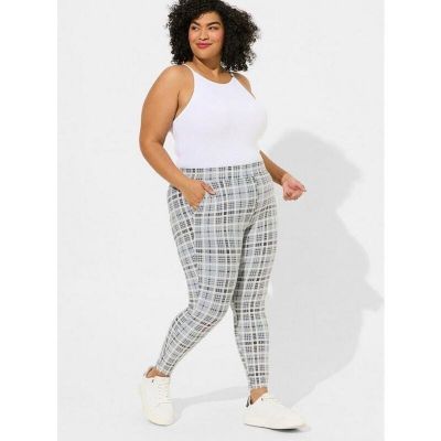 Torrid Gray Plaid Leggings Size 2