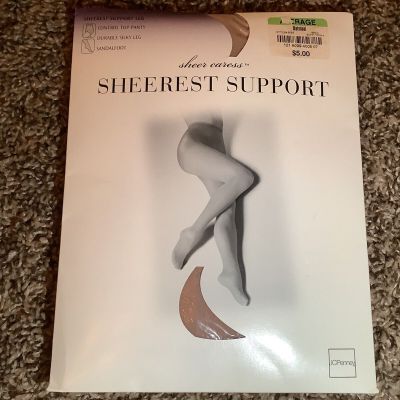 JCPenney sheer caress control top pantyhose, color oatmeal, sz: Average