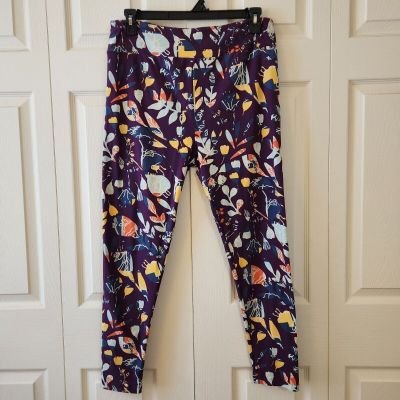 Lularoe Leggings Womens Plus Size TC2 Tall and Curvy 2 Floral Purple Pants