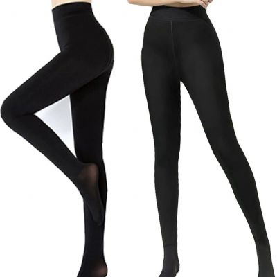 Women Thermal Lined Translucent Pantyhose Warm Winter Fleece Tights Stockings