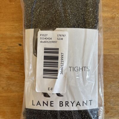 Lane Bryant Black Gold Shimmer Tights E/F Fits Size 24 - 26 NIP Spandex Nylon