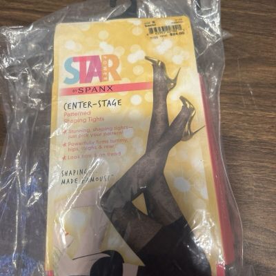 Spanx Star Power Black Center Stage Patterned Shaping Tights Size B New In Pack