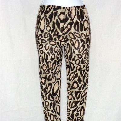 BEACH FASHION COMFY BROWN CHEETAH SKIN PRINT L/XL SEXY LEGGINGS YOGA PANTS