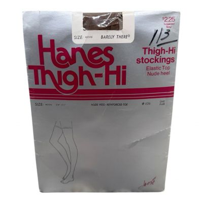 Vintage 1979 Hanes Thigh-Hi Stockings Size Petite Style 606 Barley There 1 pair