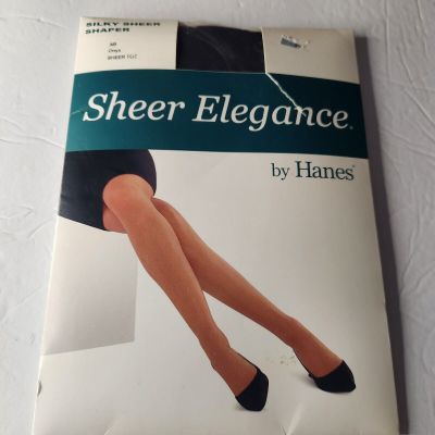 Hanes Sheer Elegance Silky Sheer Shaper Size AB  Onyx Pantyhose