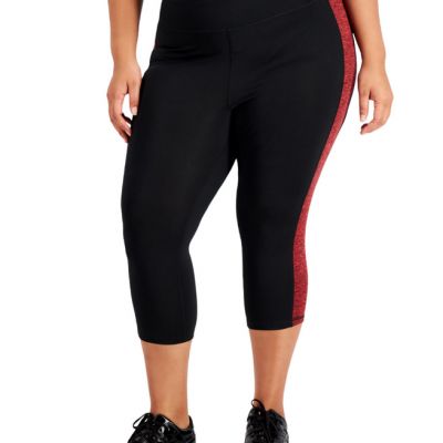 ID Ideology Women's Plus Size Colorblocked Capri Leggings