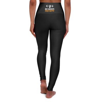 No Excuses Just Reps Seamless High Waisted Yoga Leggings Gym Workout Sport