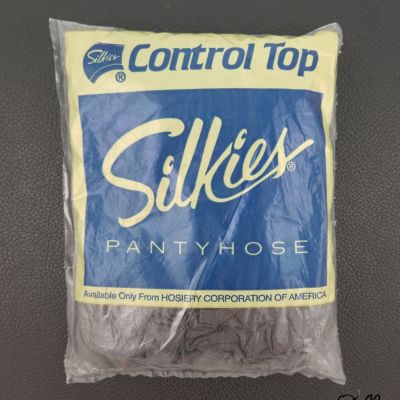 Silkies Vintage Control Top Support Legs Pantyhose Style 132 Off Black Size L