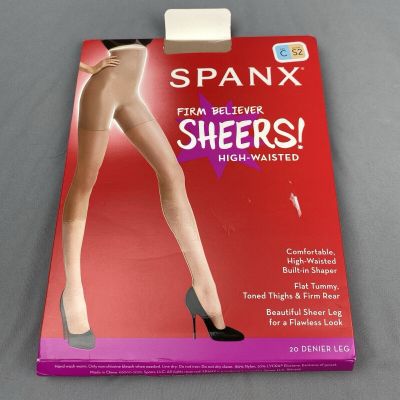 SPANX SZ C S2 High Waisted Firm Believer Sheers 20217R Panty Hose Shaper