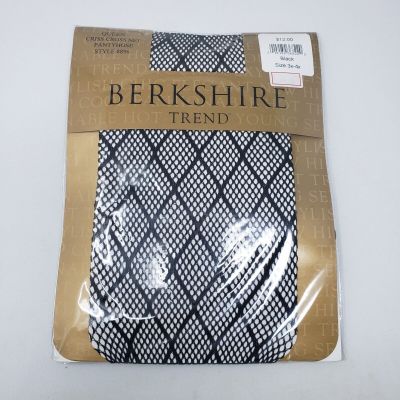 Berkshire Trend Queen Criss Cross Net Pantyhose Black Womens 3X 4X Argyle Nylons