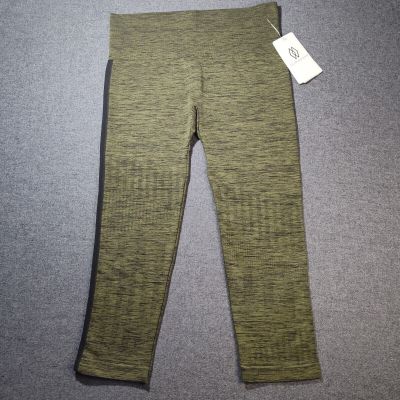 Nwt Climawear Leggings Green Cropped Athletic Workout  Bottoms Women's L