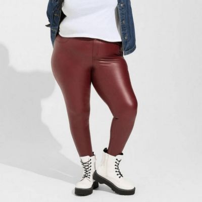 Torrid Plus Size 2X 18-20 Faux Leather Full Length Pocket Leggings