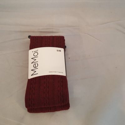 MeMoi Textured Sweater Cable Tights cabernet 1 pair, $20 MSRP